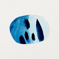 Circle watercolor shape clipart, blue aesthetic design vector