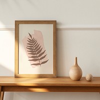 Wooden frame, natural sunlight, minimal brown design
