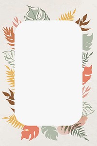 Simple leaf frame, abstract botanical line drawing design vector