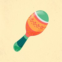 Colorful maraca doodle sticker, Mexican musical instrument vector