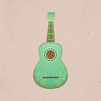 Mexican guitar clipart, acoustic instrument vector