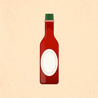 Salsa sauce bottle clipart, Mexican recipe illustration vector