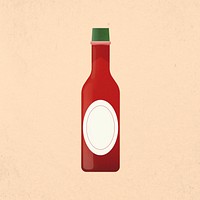 Salsa sauce bottle clipart, Mexican recipe illustration psd