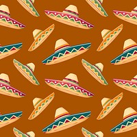 Mexican Sombrero seamless pattern background