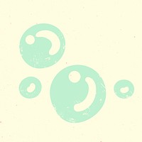 Bubble sticker, aquatic design in pastel green psd