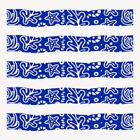 Sea creature pattern brush, blue border vector, compatible with AI