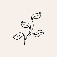 Simple flower ornament, aesthetic botanical graphic design