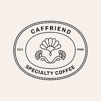 Aesthetic coffee logo template, Caffriend, minimal branding design for business psd