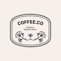 Simple logo template, Coffee.co, minimal branding design for business psd