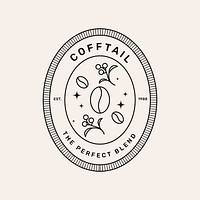 Coffee logo template, Cofftail, professional business branding graphic psd