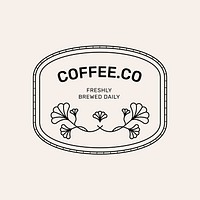 Aesthetic logo template, Coffee.co, simple branding design for business vector