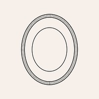 Oval frame, simple black design for professional branding psd