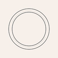 Circle badge, simple black design for professional branding psd