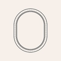 Minimal badge, simple oval black design for branding psd