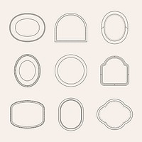 Simple badge stickers, minimal frame for business branding vector