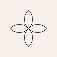 Minimal flower ornament, doodle botanical graphic design