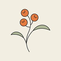 Botanical element illustration, simple plant design vector