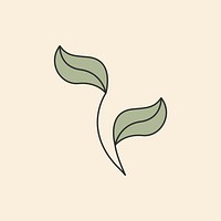 Leaf element illustration, simple botanical graphic design