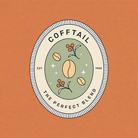 Simple coffee logo template, Cofftail, minimal branding design for business vector