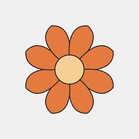 Minimal flower element, cute botanical collage element psd