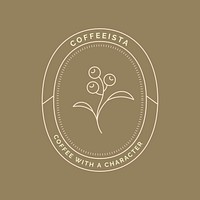 Simple logo template, Coffeeista, minimal branding design for business vector