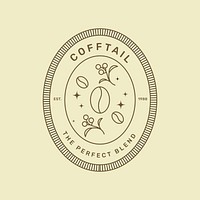 Cafe business logo template, Cofftail, simple business branding design vector