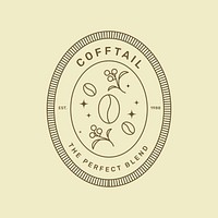 Minimal coffee logo template, Cofftail, professional business branding graphic psd