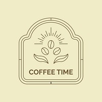 Cafe business logo template, Coffee Time, professional business branding graphic vector