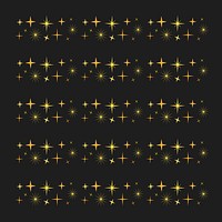 Sparkling star pattern illustrator brush, festive gold vector add-on set