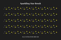 Sparkling star pattern illustrator brush, festive gold vector add-on set