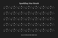 Sparkling star pattern illustrator brush, festive silver vector add-on set