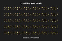 Glittering star pattern illustrator brush, festive vector add-on set