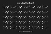 Sparkling star pattern illustrator brush, festive silver vector add-on set