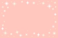 White stars frame, pink background, cute festive design borders vector