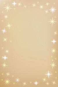 Gold stars frame background, festive design borders vector