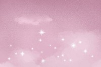 Aesthetic sky background, sparkling stars in pink design vector