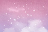 Glittery sky background, aesthetic sparkling stars in pink design vector