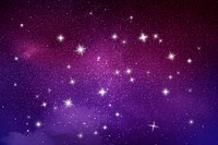 Galaxy background, aesthetic sparkling dark purple sky design vector