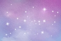 Pink sky background, aesthetic glittery design with sparkling stars vector