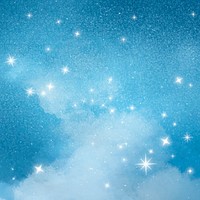 Starry night sky background, glittering design in blue background vector