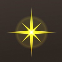 Gold star sparkle symbol, gold flat design graphic