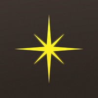 Sparkle star symbol, gold flat design graphic