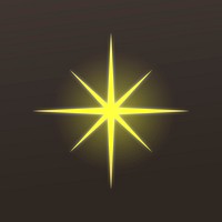 Gold star sparkle symbol, gold flat design vector graphic