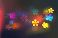 Colorful flower bokeh background, aesthetic pattern design vector