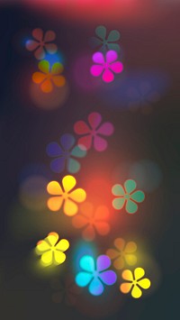 Colorful flower bokeh iPhone wallpaper, glowing aesthetic pattern design