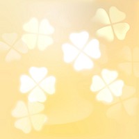 White clover leaf on yellow background bokeh for social media post vector