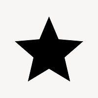 Black star sticker, collage element, flat graphic design vector