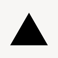 Black triangle geometric sticker, collage element, flat graphic design vector