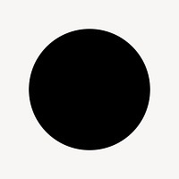 Circle geometric shape sticker, black flat graphic psd
