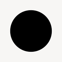 Circle geometric shape sticker, black flat graphic vector